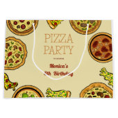 漫画のピザパーティー誕生日 ラージペーパーバッグ (正面)