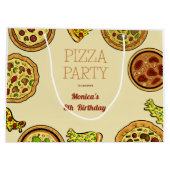 漫画のピザパーティー誕生日 ラージペーパーバッグ (裏面)