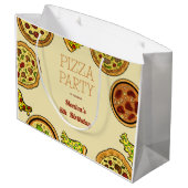 漫画のピザパーティー誕生日 ラージペーパーバッグ (裏面アングル)