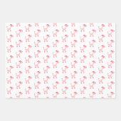 漫画のピンクのプードルポッシュポーズクリスマス ラッピングペーパーシート (正面)