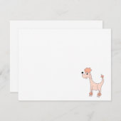 漫画のピンクのプードルポーズポーズホワイト ノートカード (正面/裏面)