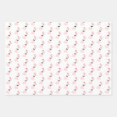 漫画のピンクの犬が犬のチーキー・ドッグ・クリスマス ラッピングペーパーシート (正面)