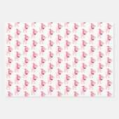 漫画のピンクの犬、ドッグ・クリスマス  ラッピングペーパーシート (正面)