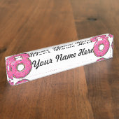 漫画のピンクドーナツはとの振りかけます デスクネームプレート (側面)