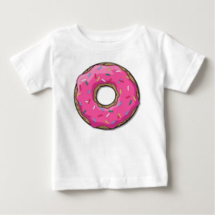 漫画のピンクドーナツはとの振りかけます ベビーTシャツ