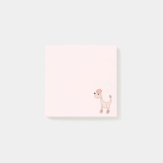 漫画のピンクプードルポーズポーズピンク ポストイット (正面)