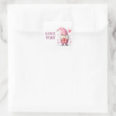 漫画のピンク色の格言を愛する可愛いカード スクエアシール (バッグ)