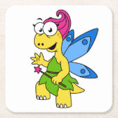 漫画のフェアユール恐竜。 スクエアペーパーコースター (正面)