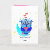 漫画のフクロウが付いているかわいいバレンタインデーカード シーズンカード (裏面)