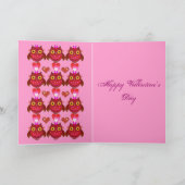 漫画のフクロウが付いているかわいいバレンタインデーカード シーズンカード (内部)