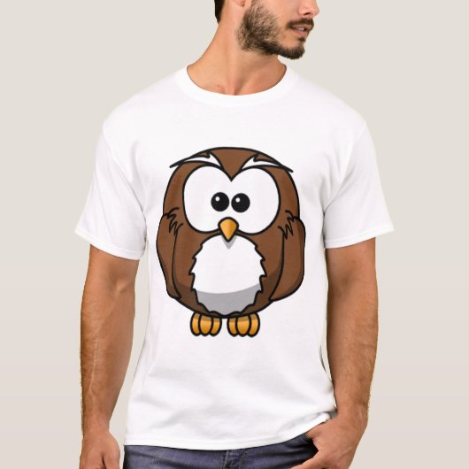 漫画のフクロウのティー Tシャツ (正面)