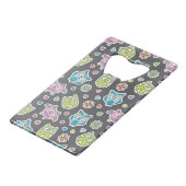 漫画のフクロウのパターン クレジットカード栓抜き (裏面アングル)