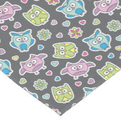 漫画のフクロウのパターン ショートテーブルランナー (コーナー)