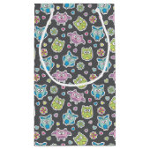 漫画のフクロウのパターン スモールペーパーバッグ (裏面)