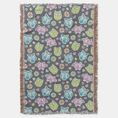 漫画のフクロウのパターン スローブランケット (正面縦)