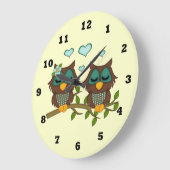 漫画のフクロウの時計 ラージ壁時計 (傾斜)