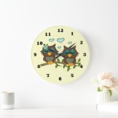 漫画のフクロウの時計 ラージ壁時計 (ホーム)