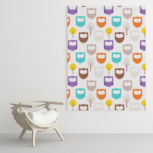 漫画のフクロウ タペストリー