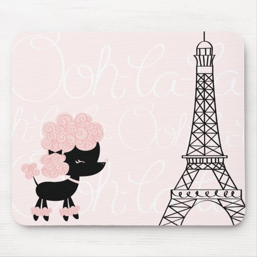 漫画のフランス人のプードル マウスパッド (正面)