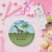 漫画のブラチオサウルス恐竜キッドの誕生日 ペーパープレート (パーティー)