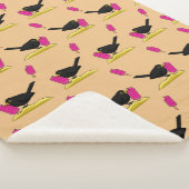 漫画のブラックバ食べードのアイスクリームパターン シェルパブランケット (3/4)