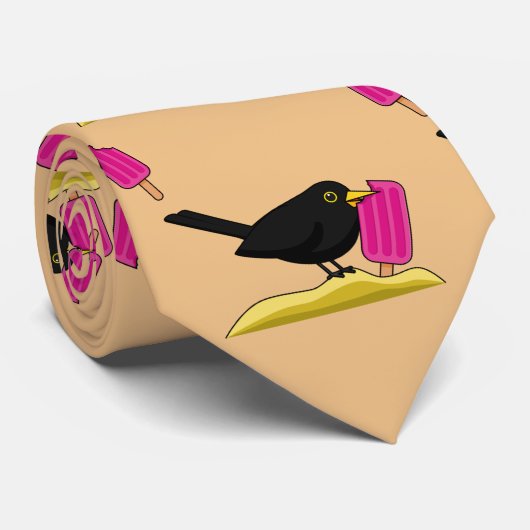 漫画のブラックバ食べードのアイスクリームパターン ネクタイ (ロール)