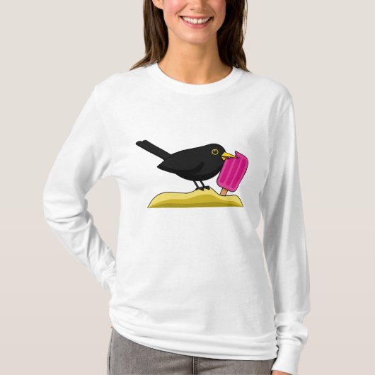 漫画のブラックバ食べードのアイスクリーム Tシャツ (正面)