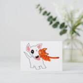 漫画のブルテリアおよび子ネコACEO/Businessカード 名刺 (スタンド正面)