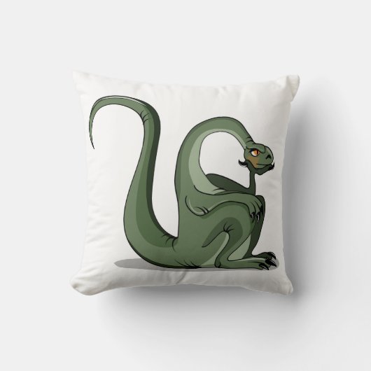 漫画のブロントサウルスの考えイラストレーション。 クッション (正面)