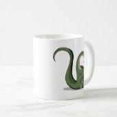 漫画のブロントサウルスの考えイラストレーション。 コーヒーマグカップ (正面右)