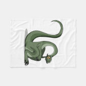 漫画のブロントサウルスの考えイラストレーション。 フリースブランケット (正面(横))