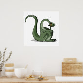 漫画のブロントサウルスの考えイラストレーション。 ポスター (キッチン)