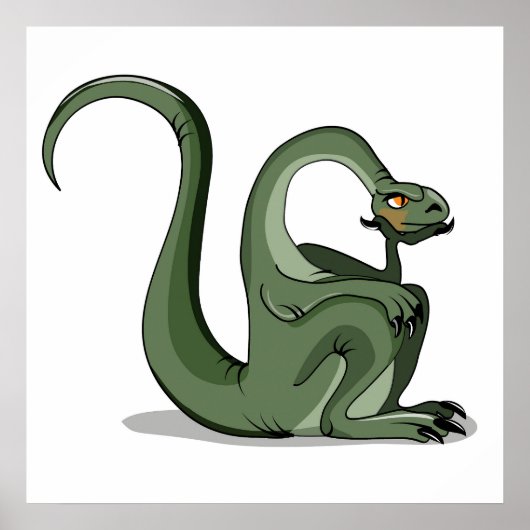 漫画のブロントサウルスの考えイラストレーション。 ポスター (正面)