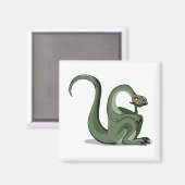 漫画のブロントサウルスの考えイラストレーション。 マグネット (正面/裏面)