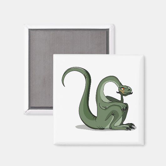 漫画のブロントサウルスの考えイラストレーション。 マグネット (正面/裏面)