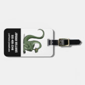 漫画のブロントサウルスの考えイラストレーション。 ラゲッジタグ (正面横)