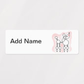 漫画のプードル名タグとラベル ラベル (デザイン1)