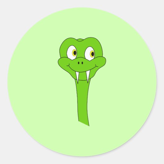 漫画のヘビ ラウンドシール (正面)