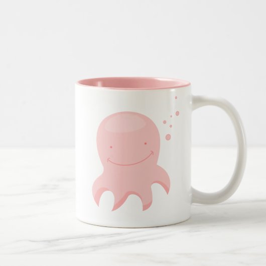 漫画のベビーのタコのかわいいマグ ツートーンマグカップ (右)