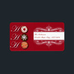 漫画のベーカーのドーナツChristmas Cookie HoHo ラベル<br><div class="desc">漫画のベーカーのドーナツのクリスマスクッキーHoHoHoギフト。ベーカーのクリスマスプレゼント。クリスマスのクッキーのプレゼント。</div>