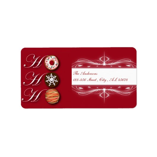 漫画のベーカーのドーナツChristmas Cookie HoHo ラベル (正面)