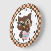 漫画のベーキングフクロウの台所時計 ラージ壁時計 (傾斜)