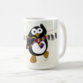 漫画のペおもしろいンギン踊り。 コーヒーマグカップ (正面右)