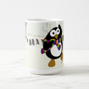 漫画のペおもしろいンギン踊り。 コーヒーマグカップ