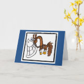 漫画のペンキのクォーター馬の挨拶状 カード (黄色い花)