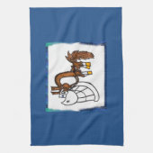 漫画のペンキの馬の台所タオル キッチンタオル (縦)