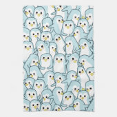 漫画のペンギンがたくさん キッチンタオル (縦)