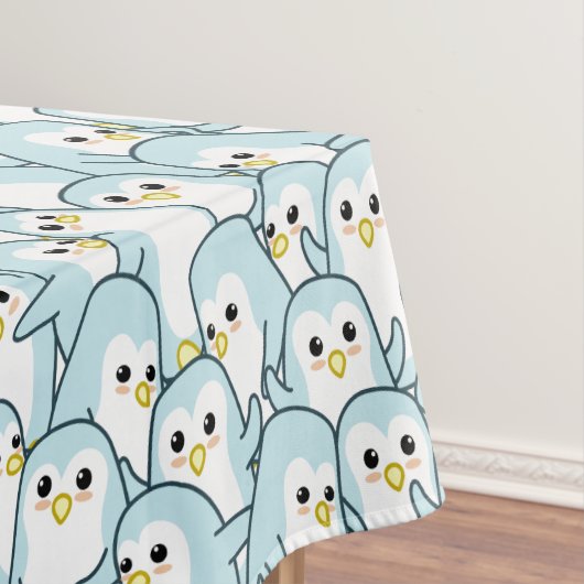 漫画のペンギンがたくさん テーブルクロス (インサイチュ)