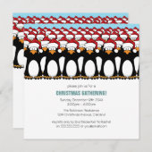 漫画のペンギンの群集のフェスティバルのパーティの招待状 招待状 (正面/裏面)