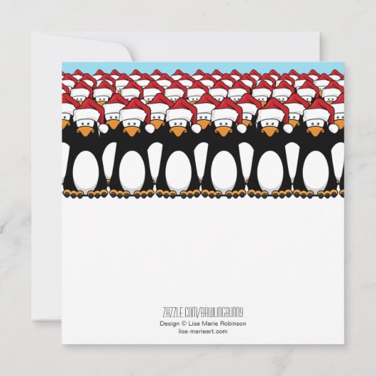 漫画のペンギンの群集のフェスティバルのパーティの招待状 招待状 (裏面)